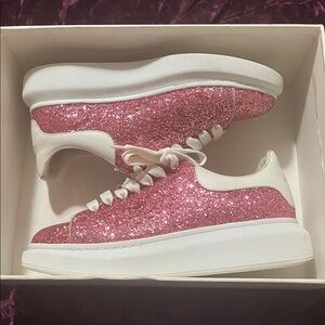 Pink Glitter White Alexander Mcqueen